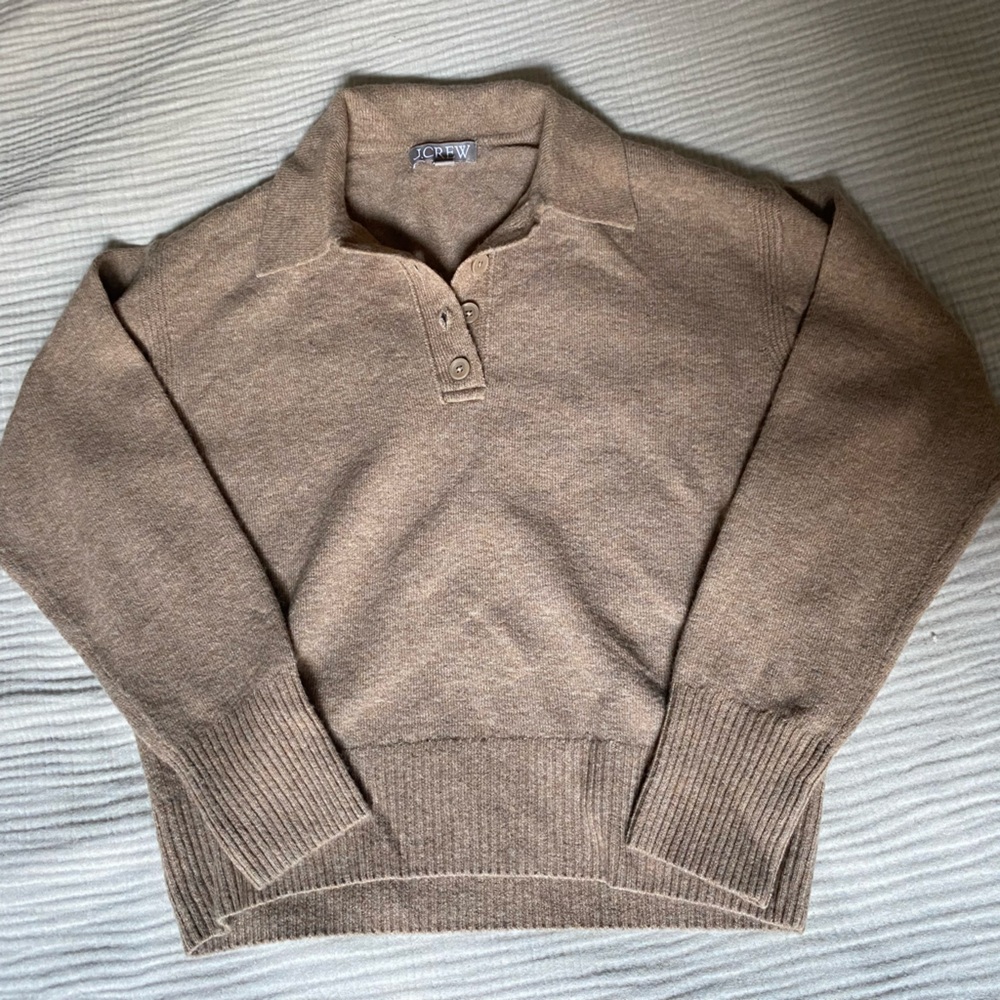 J. Crew Women’s Merino Wool Polo Style Sweater